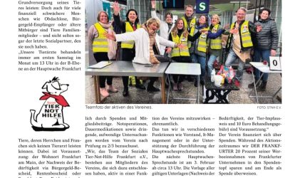 Unser Verein in der Heimatzeitung „Der Frankfurter“ Charity